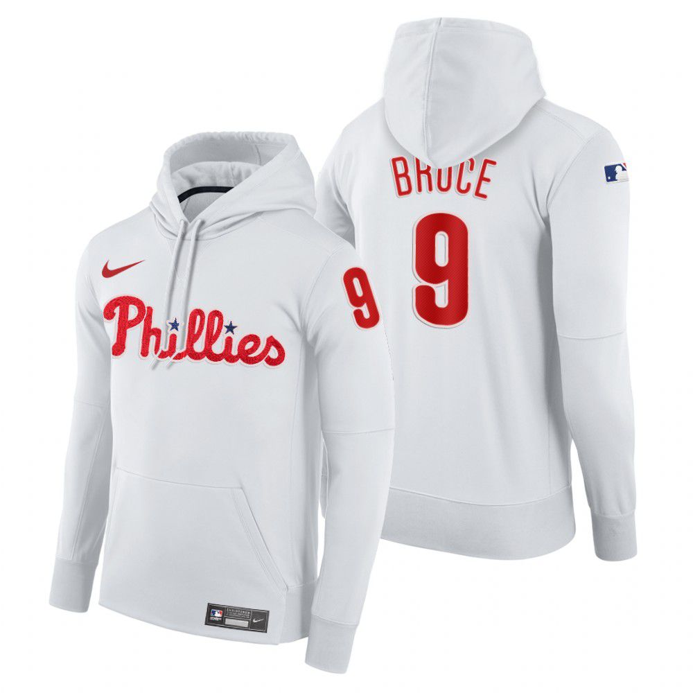 Men Philadelphia Phillies #9 Broce white home hoodie 2021 MLB Nike Jerseys